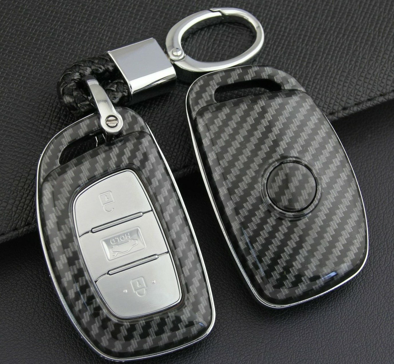 Passend für Hyundai Tucson Elantra Sonata Carbon Schlüssel Cover Hülle