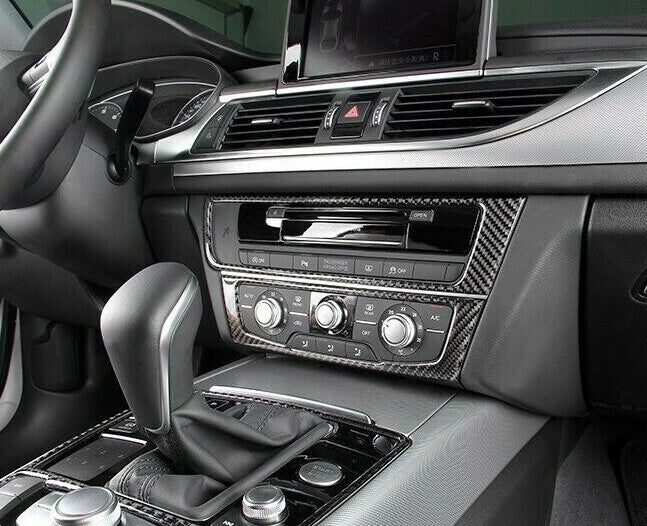 Passend für Audi A6 C7 A7 2012-2018 Radio Rahmen Blenden Carbon Zierrahmen Cover