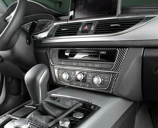 Passend für Audi A6 C7 A7 2012-2018 Radio Rahmen Blenden Carbon Zierrahmen Cover