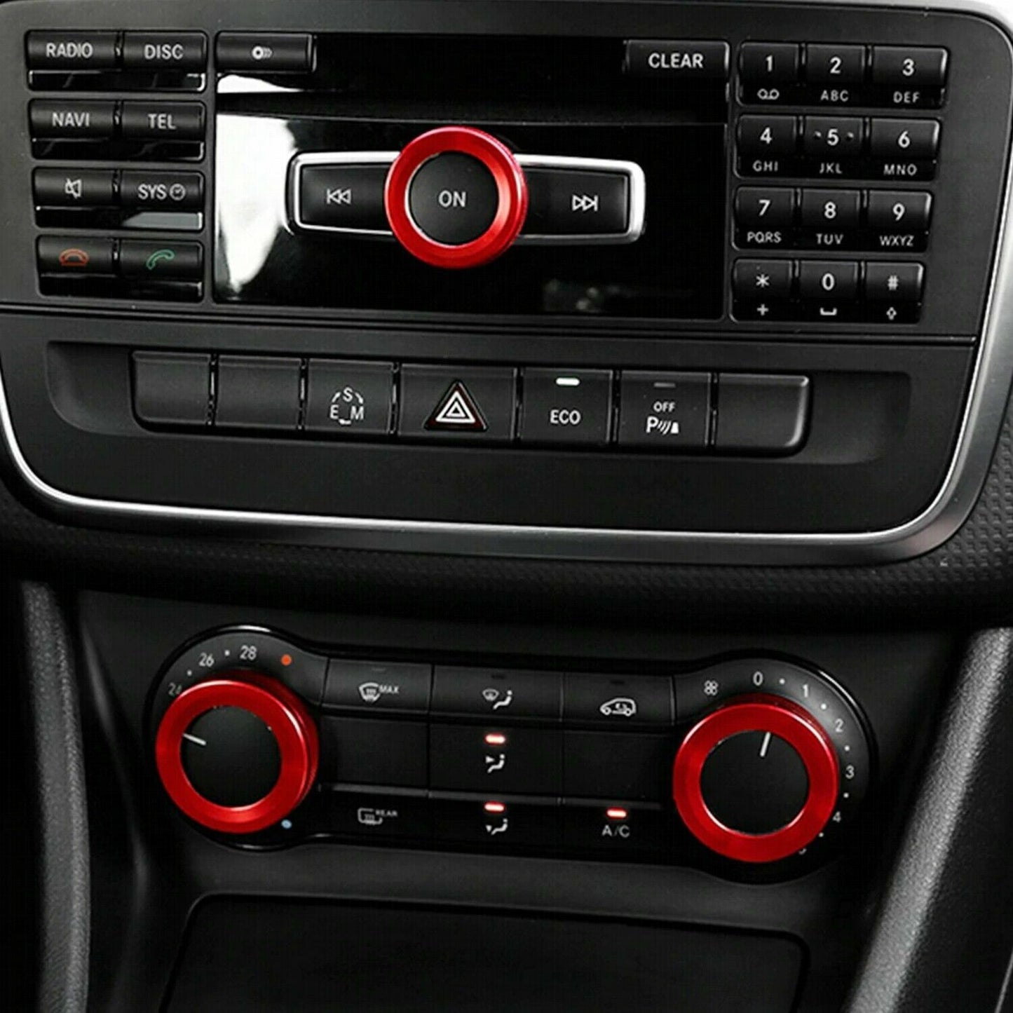 Passend für Mercedes A GLA CLA Blende Regler Radio Klima Rot Zier Knöpfe