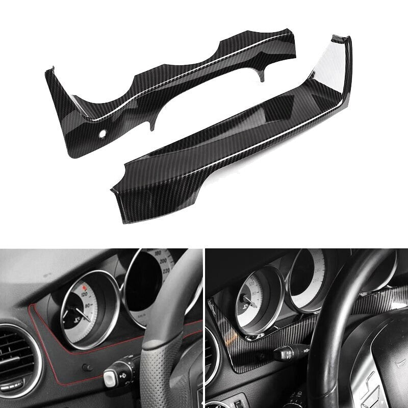 Passend für Mercedes Benz C Klasse W204 Tacho Cockpit Blende Rahmen Carbon Zierblende