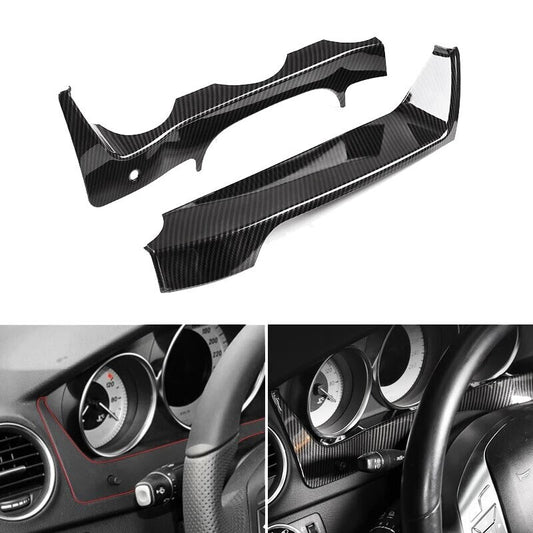 Passend für Mercedes Benz C Klasse W204 Tacho Cockpit Blende Rahmen Carbon Zierblende