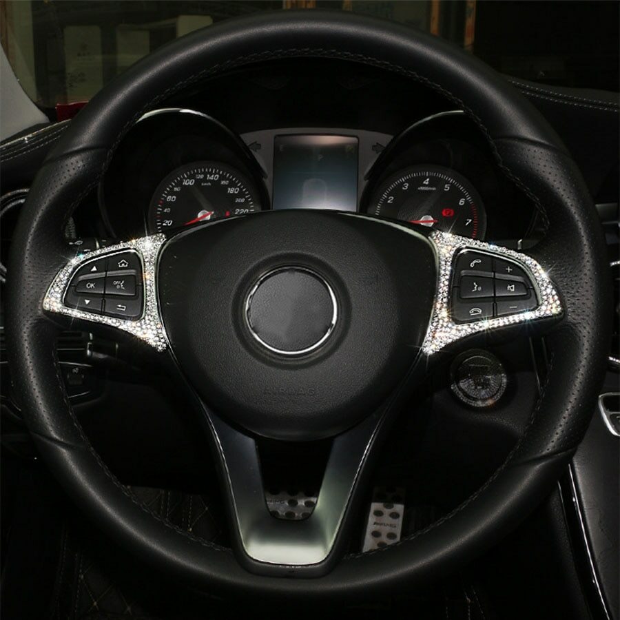 Passend für Mercedes A B C E GLK GLA CLA Strass Glitzer Lenkrad Tasten Blende