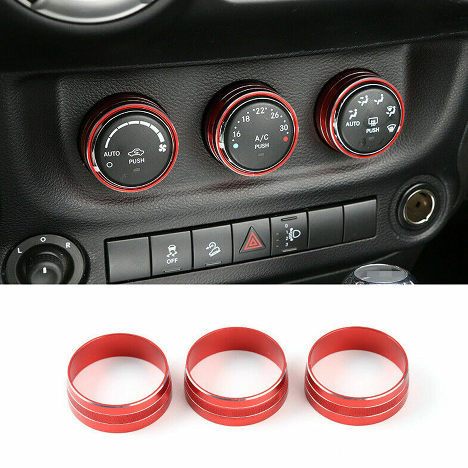 Passend für Jeep Wrangler JK 11+ Klimaregler Blenden Rahmen Zierblenden Abdeckun