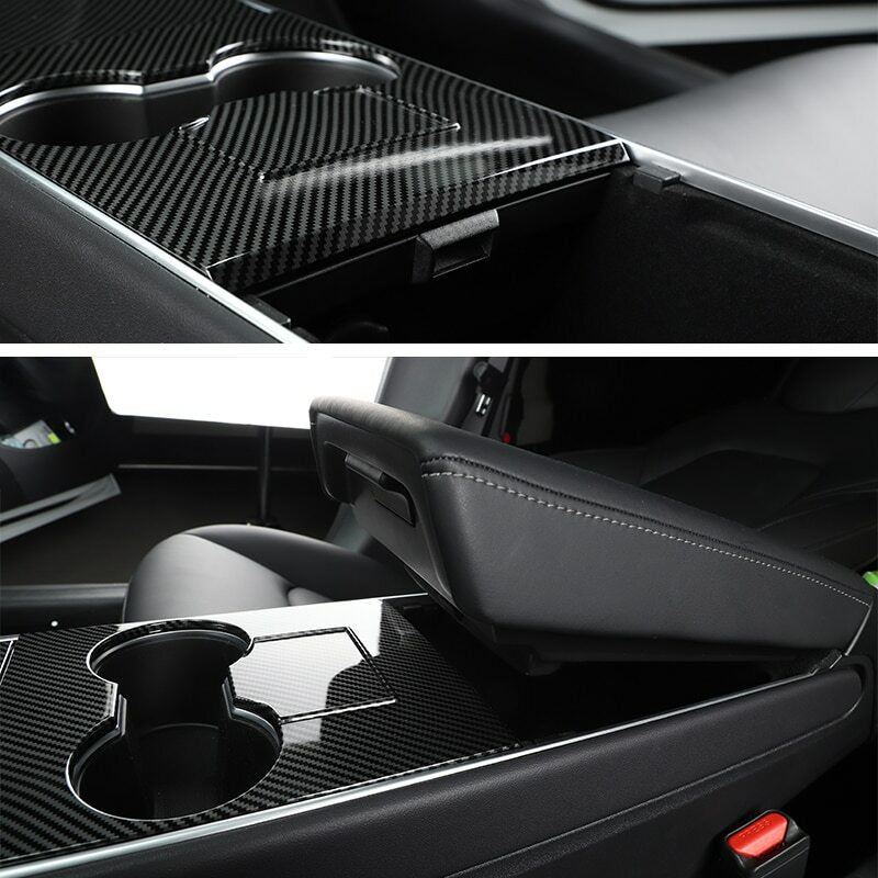 Passend für Tesla Model 3 Mittelkonsole Carbon Abdeckung Cover Rahmen Schutz
