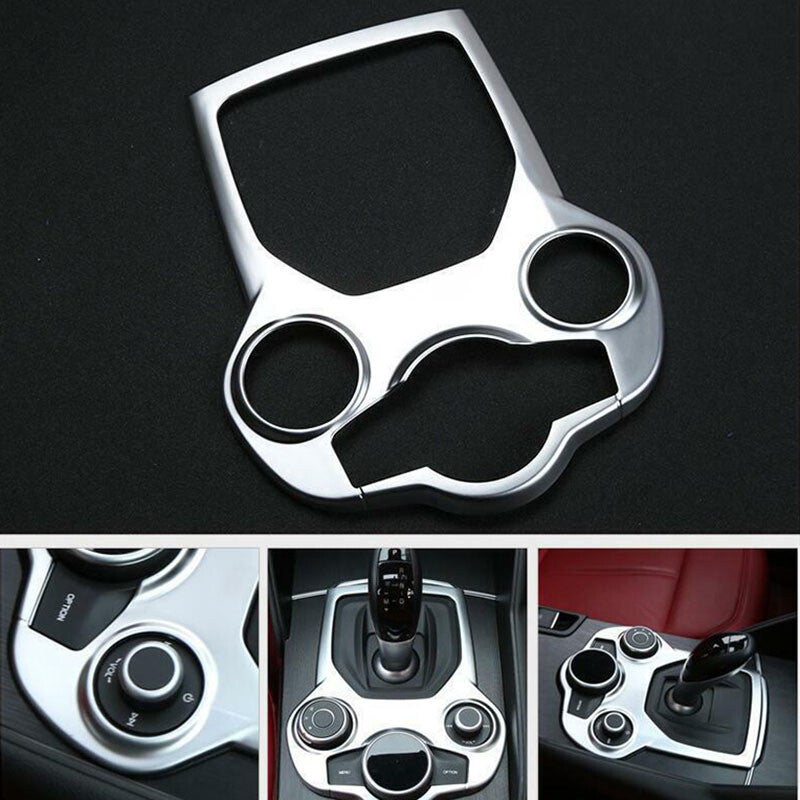 Passend für Alfa Romeo Giulia Mittelkonsole Blenden Abdeckung Rahmen Silber