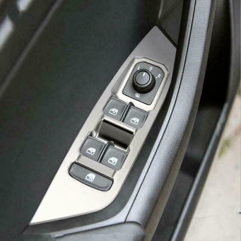Passend für Skoda Kodiaq Fensterheber Abdeckung Blenden Rahmen Tuning Silber