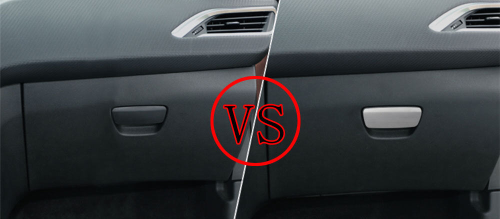 Passend für Peugeot 2008 Handschuhfach Blende Abdeckung Rahmen Silber