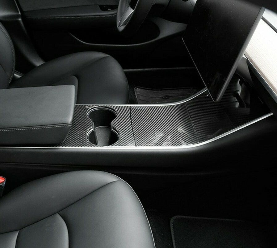 Passend für Tesla Model 3 Mittelkonsole Carbon Abdeckung Cover Rahmen Schutz