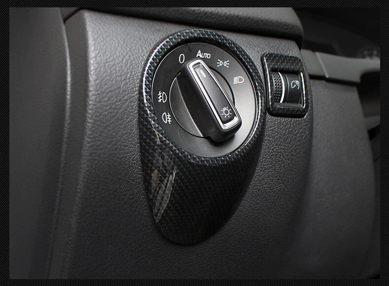 Passend für VW Tiguan 2 AD1 MK2 Rline Carbon 2 Stk Lichtschalter Rahmen Abdeckung