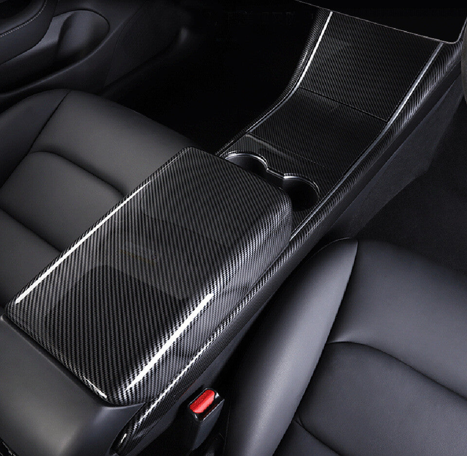 Passend für Tesla Model 3 Mittelkonsole Carbon Abdeckung Cover Rahmen Schutz