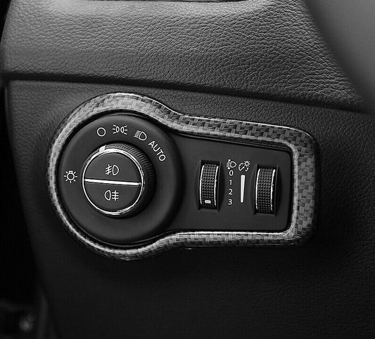 Passend für Jeep Compass Lichtschalter Rahmen Zierblende Blende Carbon