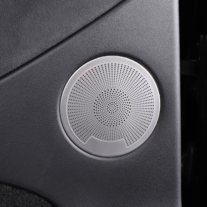 Passend für TESLA MODEL Y 2021 Lautsprecher Blende Zierblende Abdeckung Silber