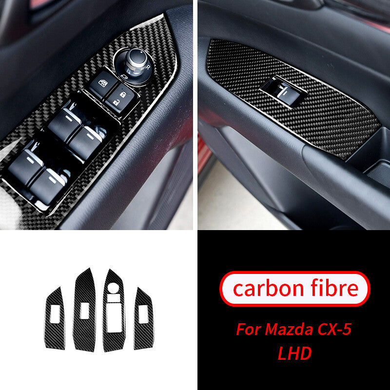 Passend für Mazda CX-5 Fensterheber Blenden Abdeckung Rahmen Carbon