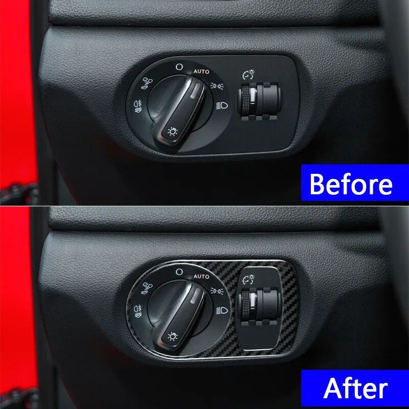 Passend für Audi Q3 2013-18 Lichtschalter Blende Abdeckung Rahmen Carbon