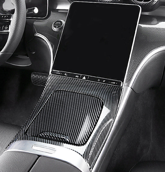 Passend für Mercedes W206 C Klasse Blende Carbon Mittelkonsole Aufwertung Schutz