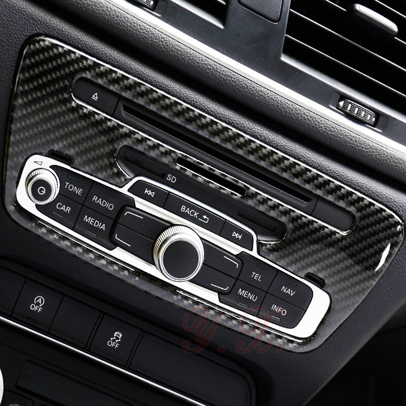 Passend für Audi Q3 Carbon Blende Radio Klima Rahmen Abdeckung Aufwertung Cover